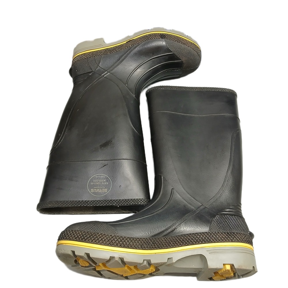 Servus by Honeywell Rain Boots Mens Size 11 Black Waterproof Steel Toe Pull On